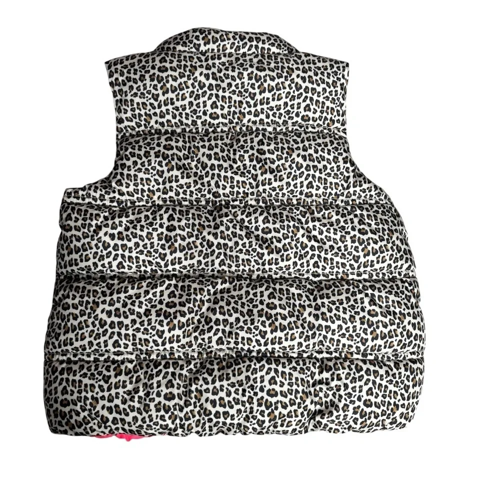 Baby GAP Kids Leopard Print Puffer Vest with Pink Inside Size 2T